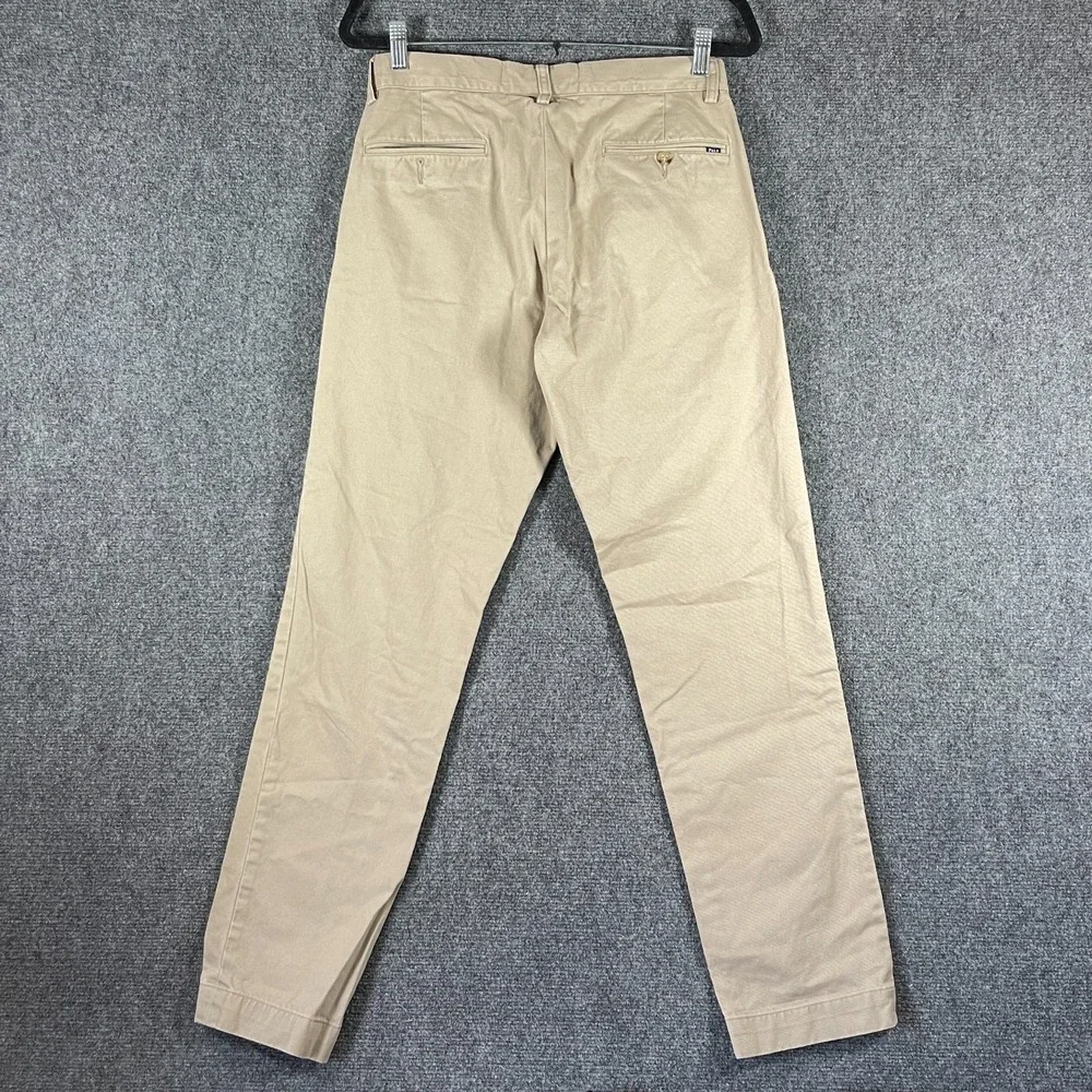 Polo Ralph Lauren Slim Fit Chino Khaki Pants Stretch Tan Casual Mens Size 30x32